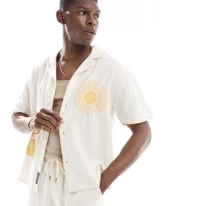 mens embroidered button down